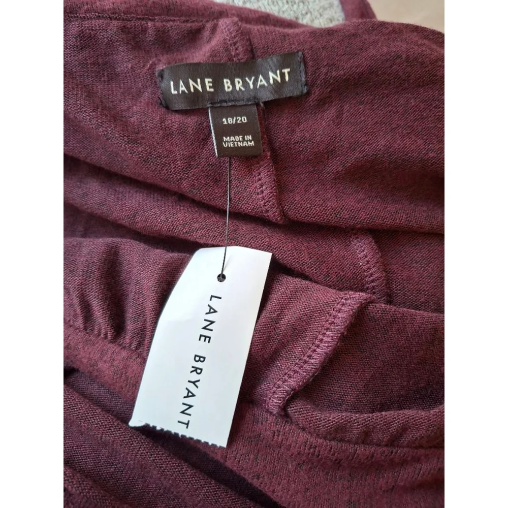 Lane Bryant Burgundy Size 18/20 soft off the shoulder crossover career jumpsuit - Picture 5 of 6